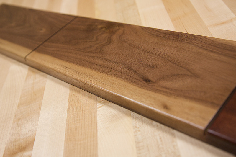 Walnut Sapwood Sapwood stripe along the edge of a walnut board