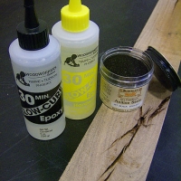 Two part epoxy with black aniline dye