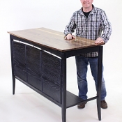 urban rustic standing desk ebonized ash American walnut top