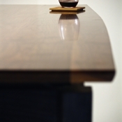 walnut desk top finish reflection finish shine