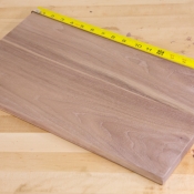Before: walnut panel is sanded to 220 grit and ready for the next step..