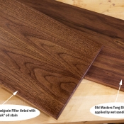 You can give your walnut woodworking project a little enhancement by filling the grain. Here are two ways to do it.