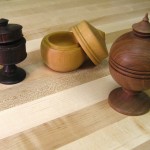 Small turned boxes made from turning square stock.  by Kevin Bedgood