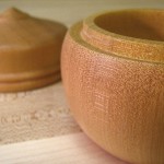Kevin honed his turning skills by cutting up turning squares to make these small lidded boxes.