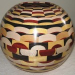 Various exotic woods used in a turned bowl