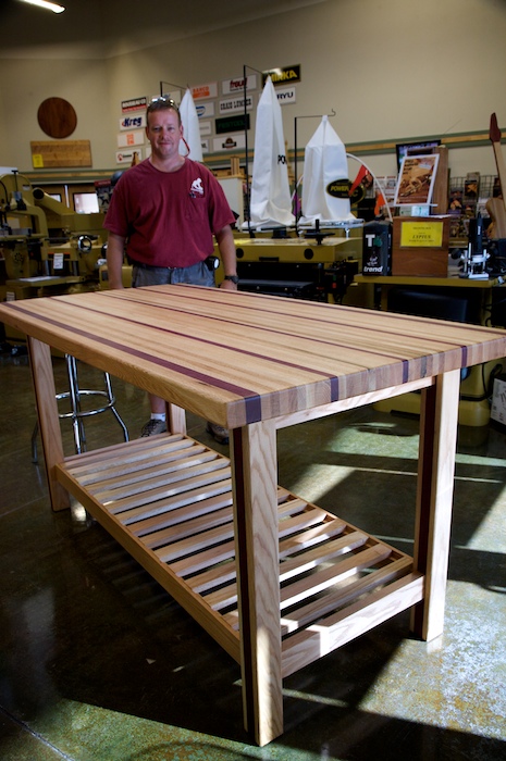 A 170-Pound Purple Heart & Red Oak Table by Doug Johnson