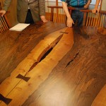 A George Nakashima table with signature butterfly joints