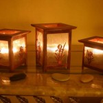 mahogany candle holders