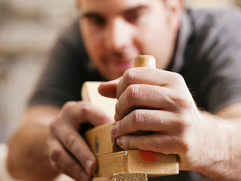 hand planing wood for woodworking