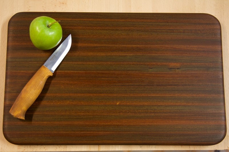 basic cutting board built out of ipe decking