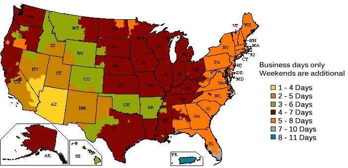 shipping and delivery times